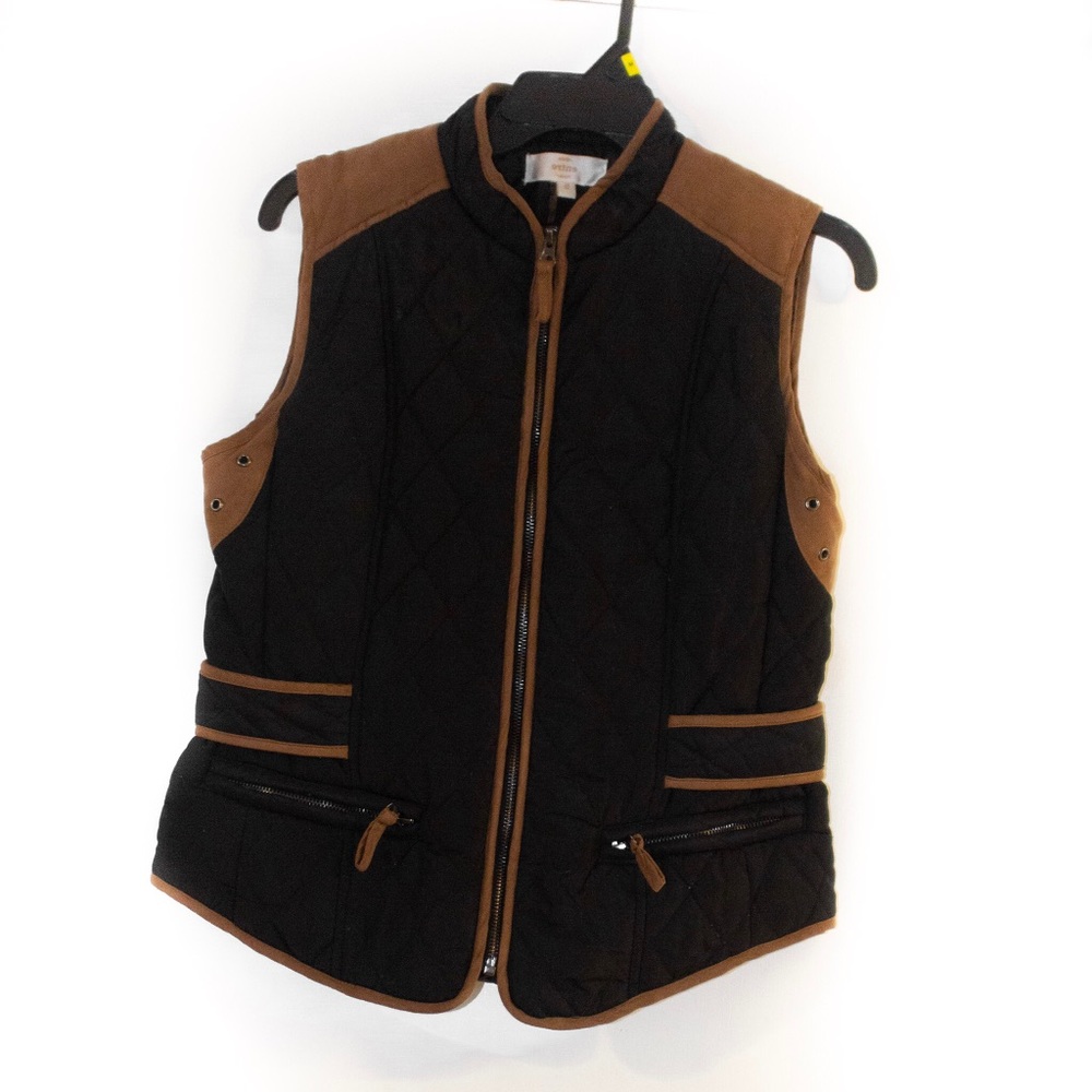 Quilted/ suede shoulder vest